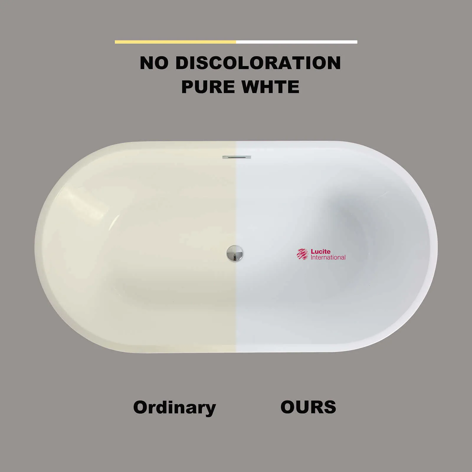 59'' White   Black Acrylic Soaking Tub
