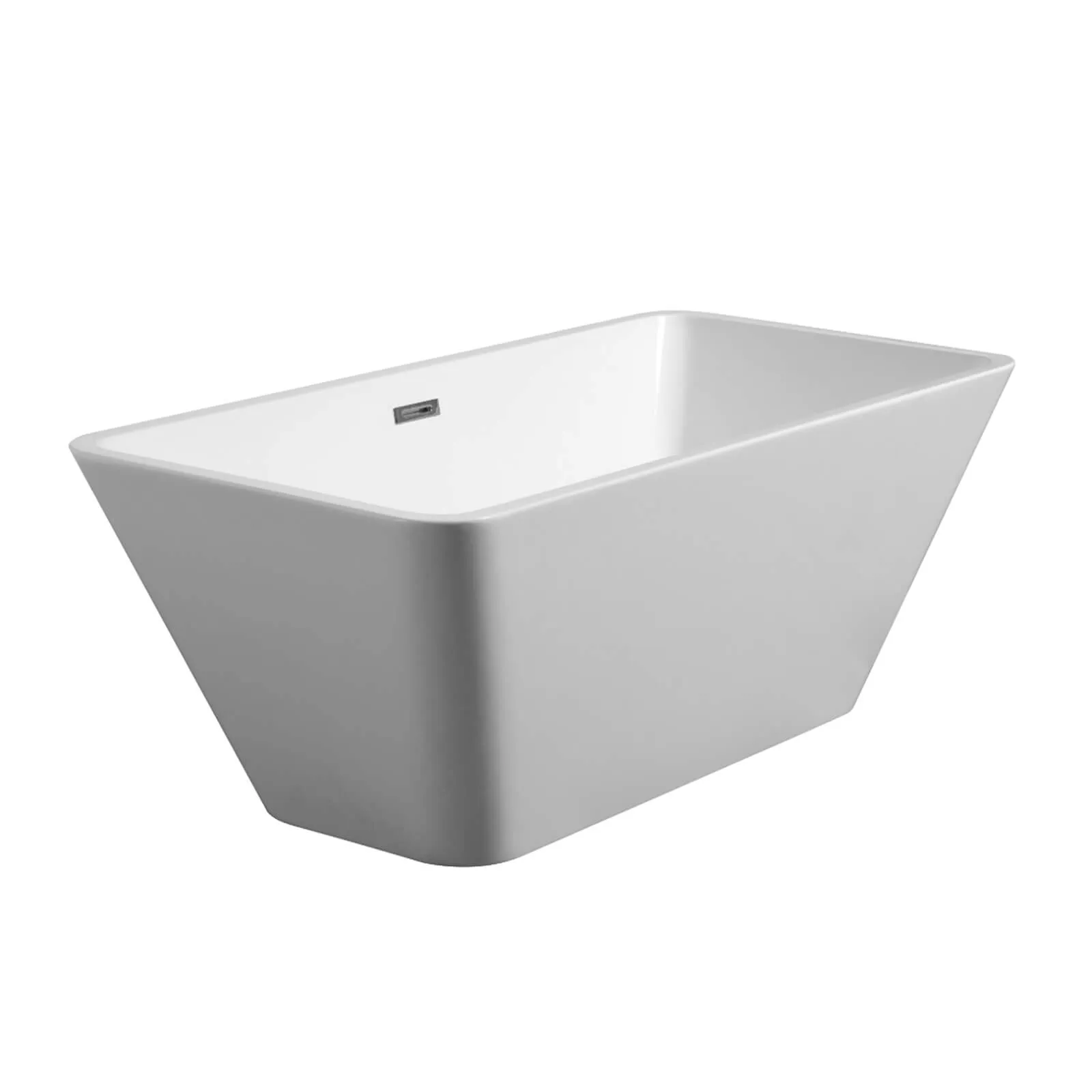59" Acrylic Soaking Tub with Brushed Nickel Overflow