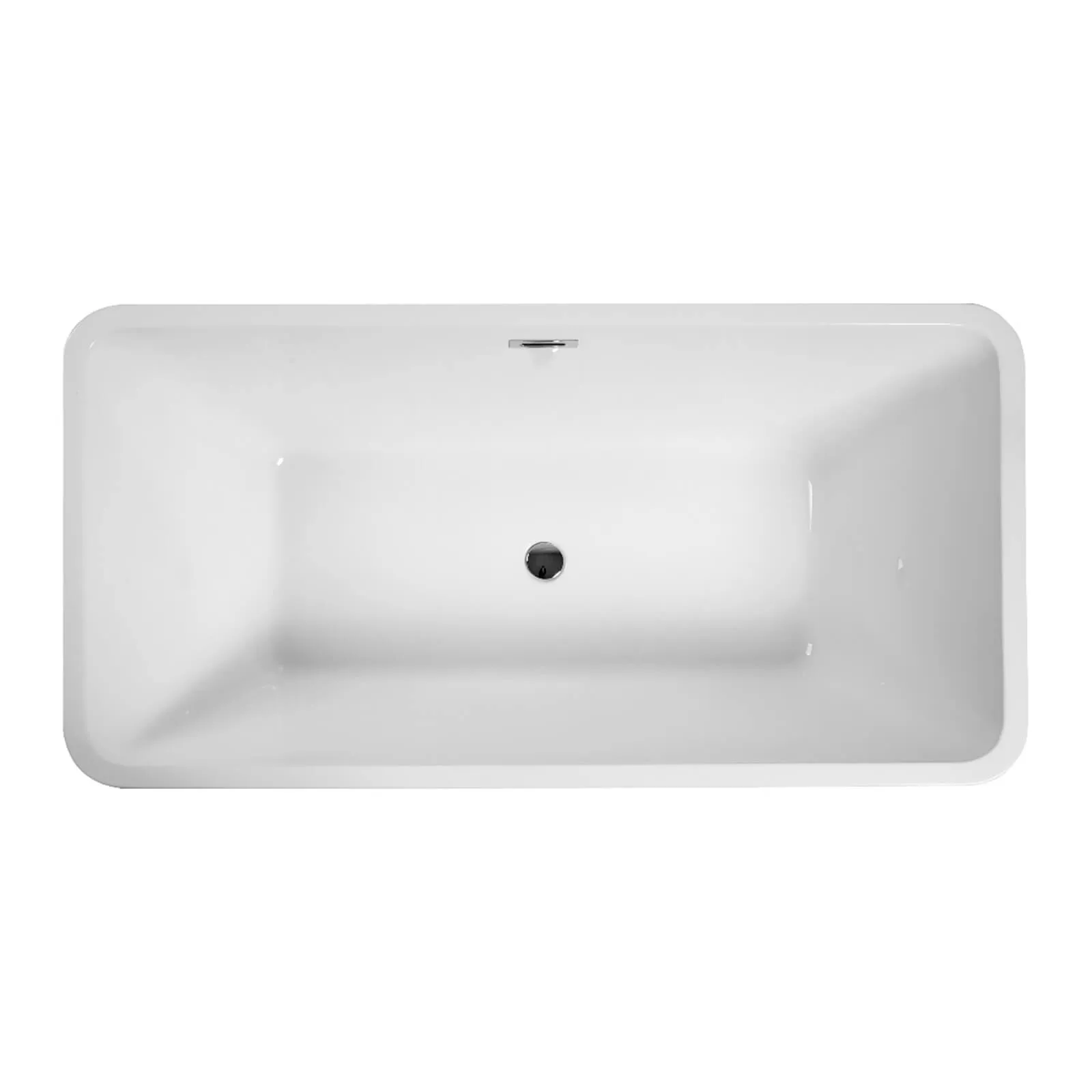 59" Acrylic Soaking Tub with Brushed Nickel Overflow