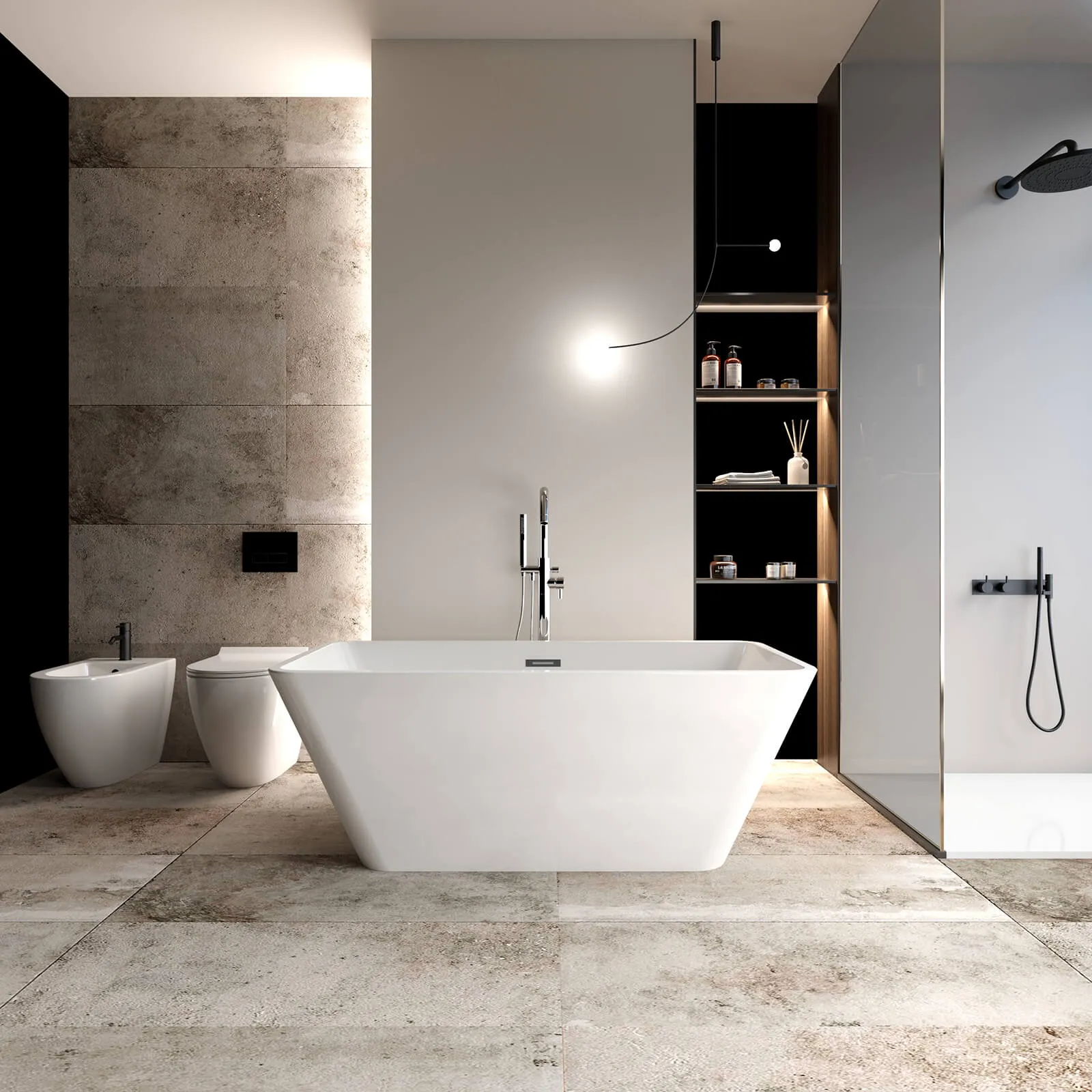 59" Acrylic Soaking Tub with Brushed Nickel Overflow
