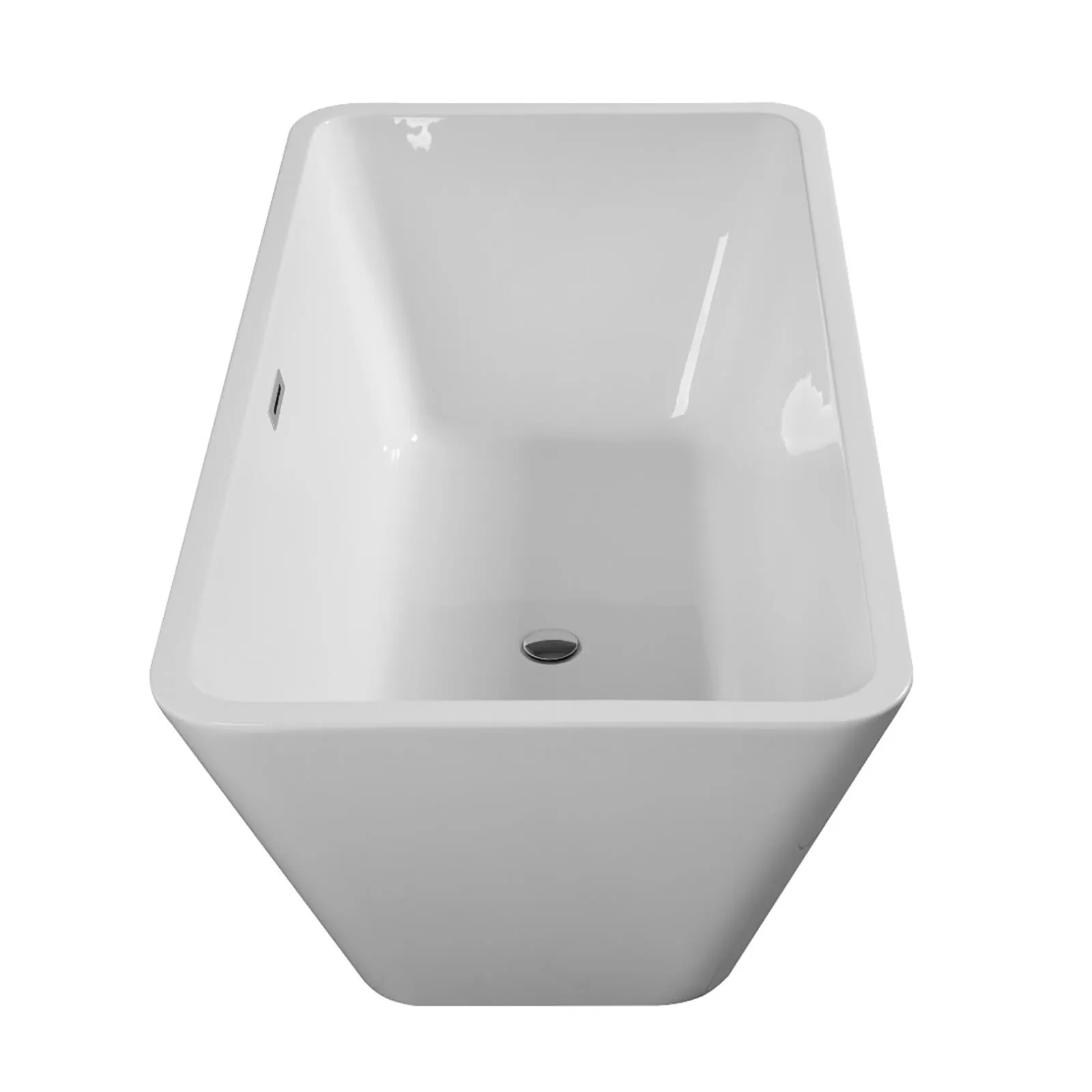 59" Acrylic Soaking Tub with Brushed Nickel Overflow