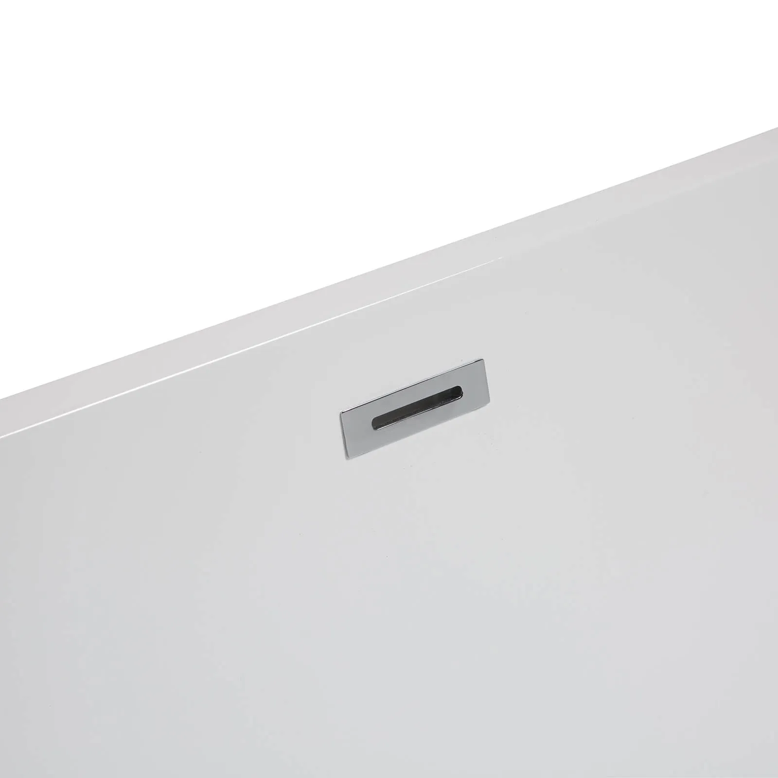 59" Acrylic Soaking Tub with Brushed Nickel Overflow