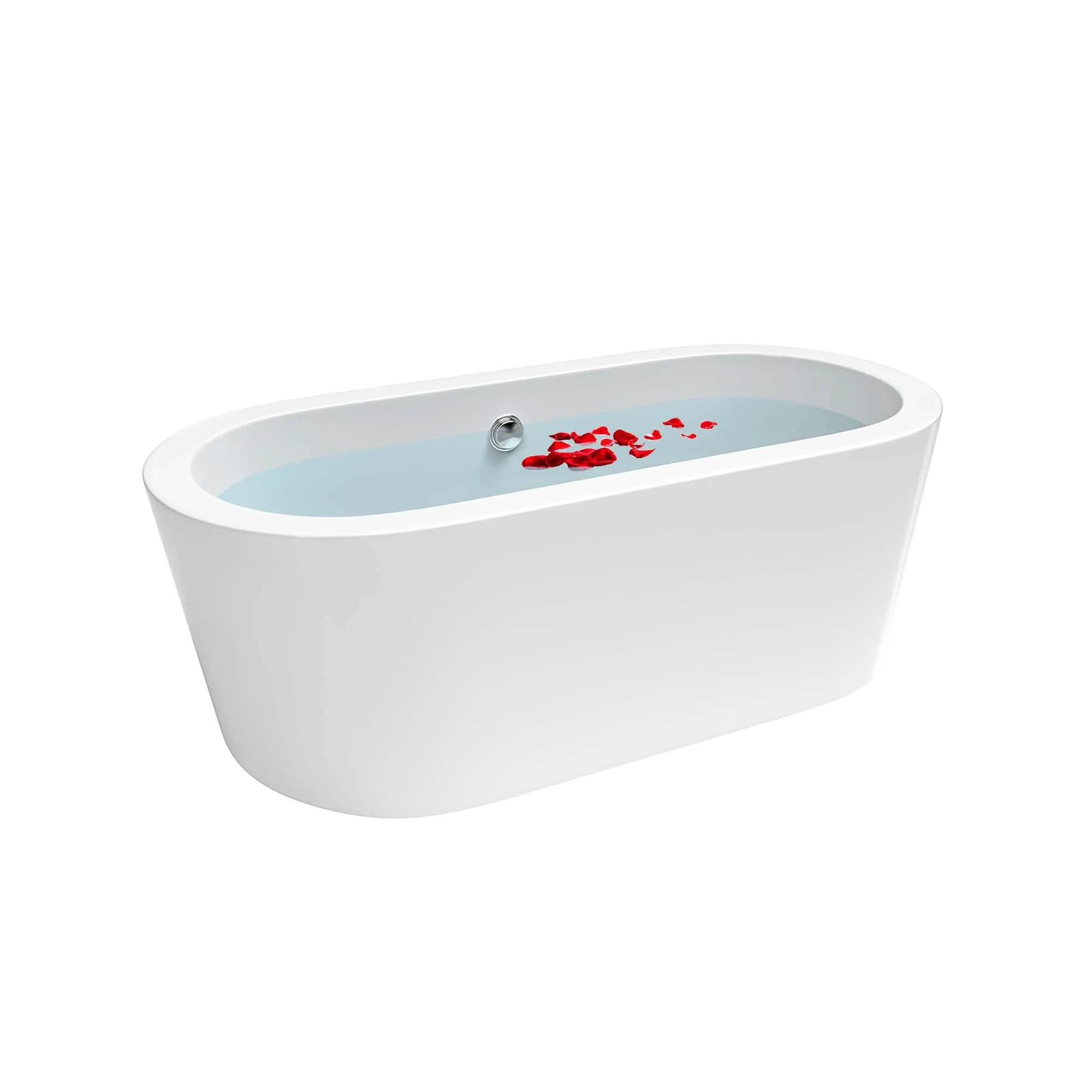 59" Freestanding Soaking Tub with Center Drain
