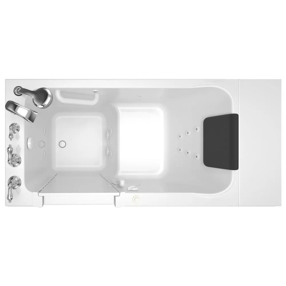 Acrylic Luxury 48 in. Left Hand Walk-In Whirlpool Bathtub in White