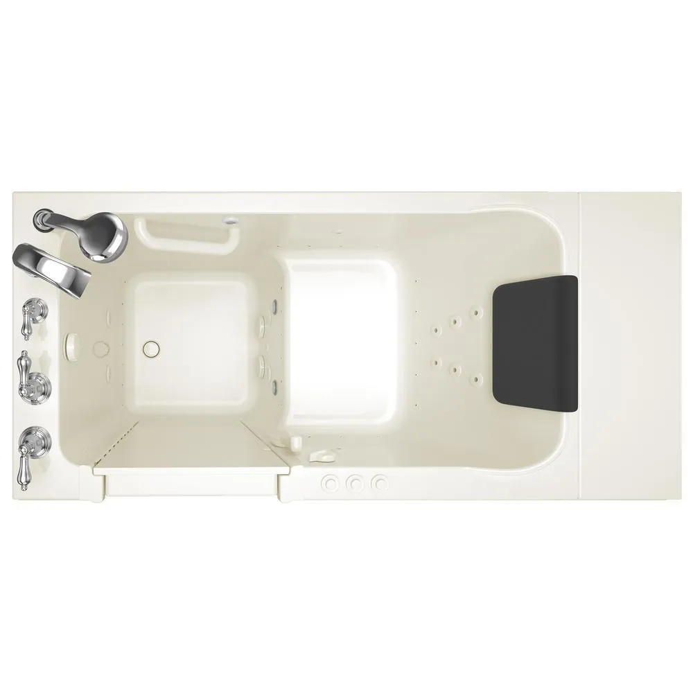 Acrylic Luxury 48 in. x 28 in. Left Hand Walk-In Whirlpool and Air Bathtub in Linen