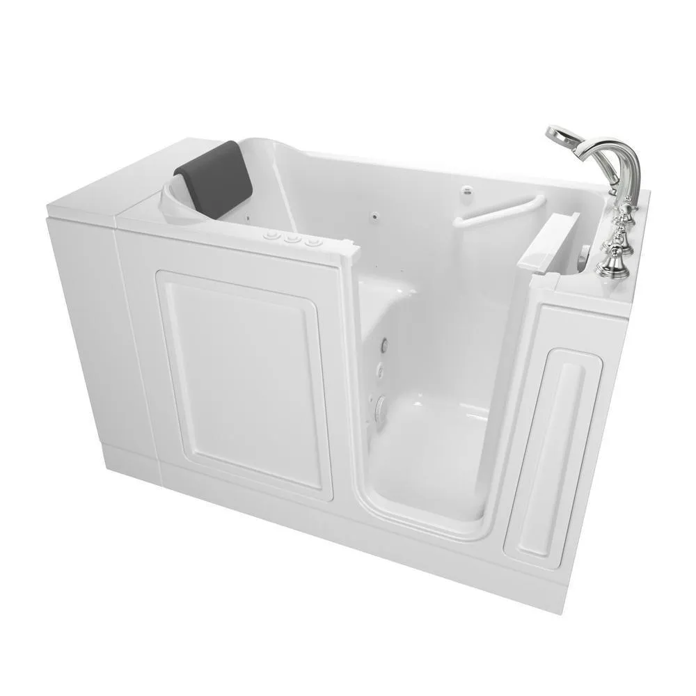 Acrylic Luxury 48 in. x 28 in. Left Hand Walk-In Whirlpool and Air Bathtub in Linen