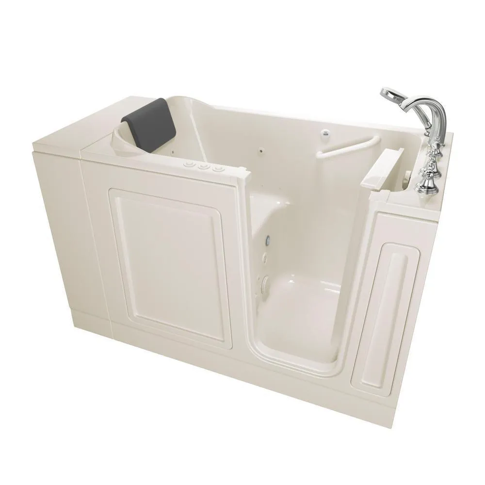 Acrylic Luxury 48 in. x 28 in. Left Hand Walk-In Whirlpool and Air Bathtub in Linen