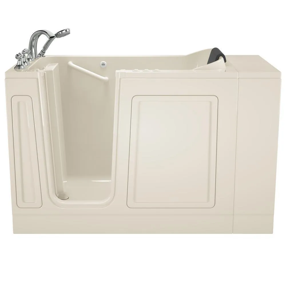 Acrylic Luxury 48 in. x 28 in. Left Hand Walk-In Whirlpool and Air Bathtub in Linen