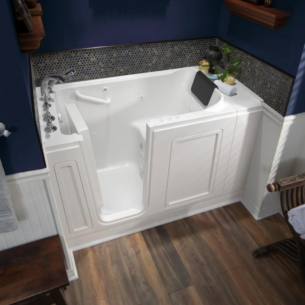 Acrylic Luxury 51 in. x 30 in. Left Hand Walk-In Whirlpool and Air Bathtub in White