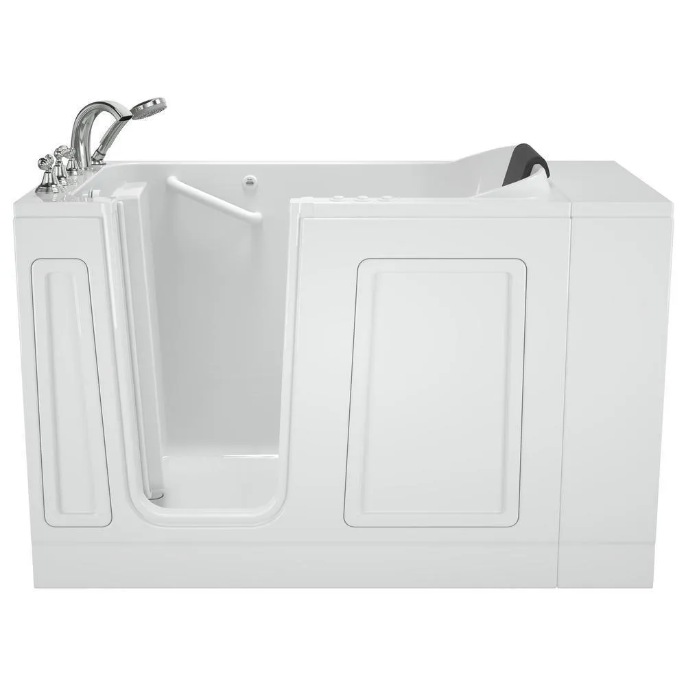 Acrylic Luxury 51 in. x 30 in. Left Hand Walk-In Whirlpool and Air Bathtub in White