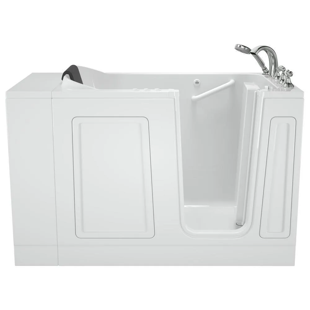 Acrylic Luxury 51 in. x 30 in. Right Hand Walk-In Whirlpool and Air Bathtub in White