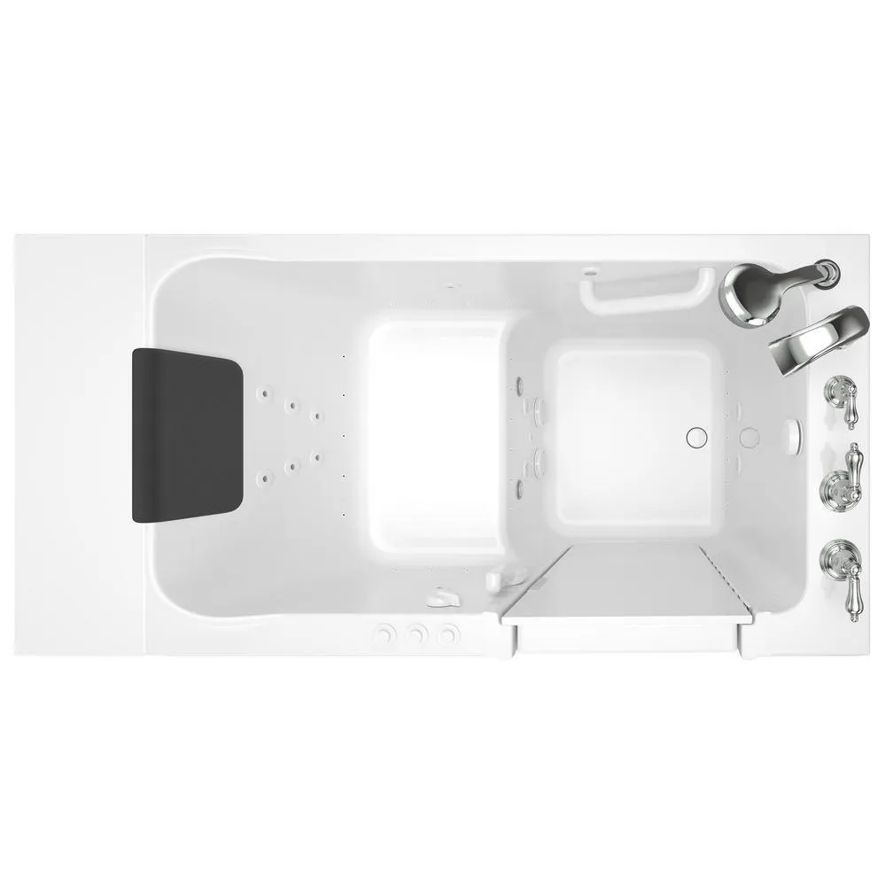 Acrylic Luxury 51 in. x 30 in. Right Hand Walk-In Whirlpool and Air Bathtub in White