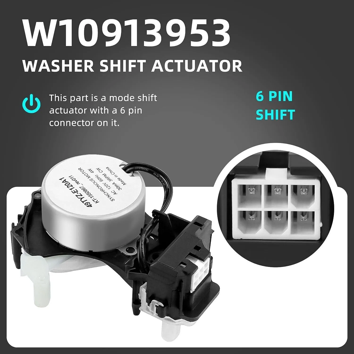 Actuator Compatible with Whirlpool Washer W10913953 W10597177 W10815026 AP60372