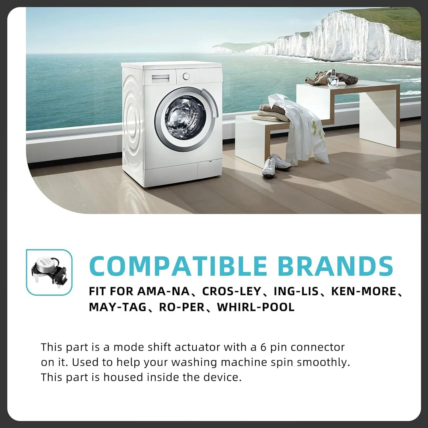 Actuator Compatible with Whirlpool Washer W10913953 W10597177 W10815026 AP60372