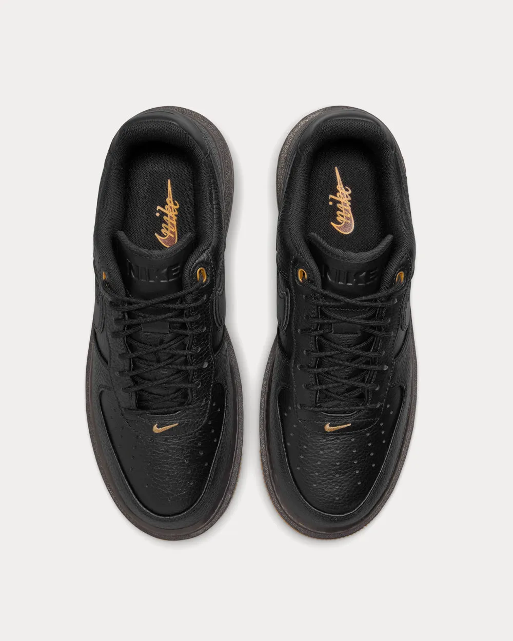 Air Force 1 Luxe Black / Buck Tan / Gum Yellow Low Top Sneakers
