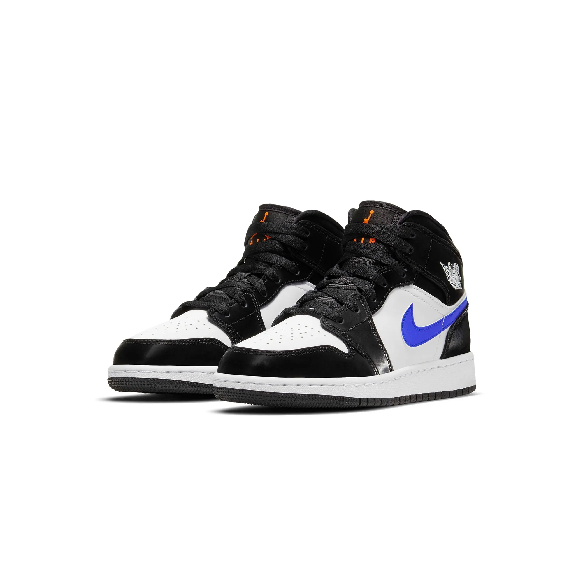 Air Jordan 1 Youth Mid 'Black Racer Blue' Shoes