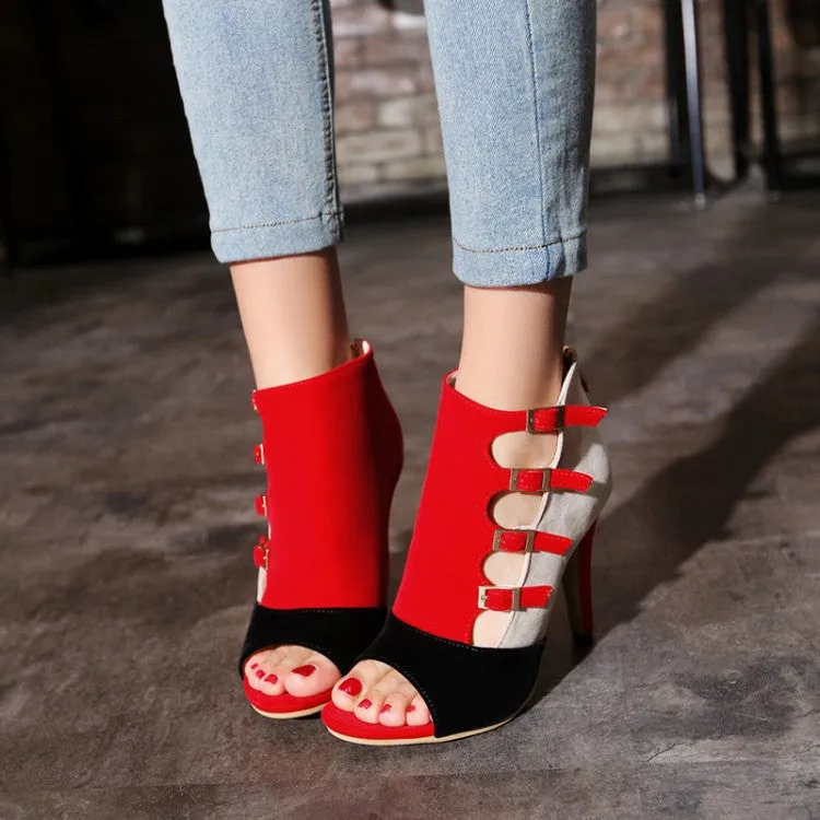 Ankle Strap Gladiator Sandals High Heels Shoes Woman 5362