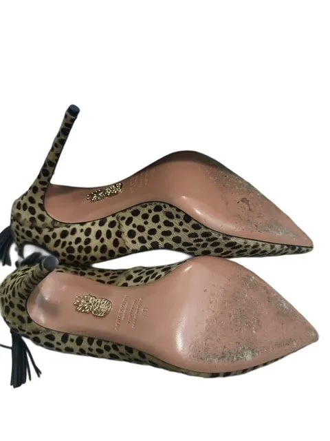 AQUAZZURA FOREVER MARILYN CHEETAH PRINT HEELS (SZ 40)