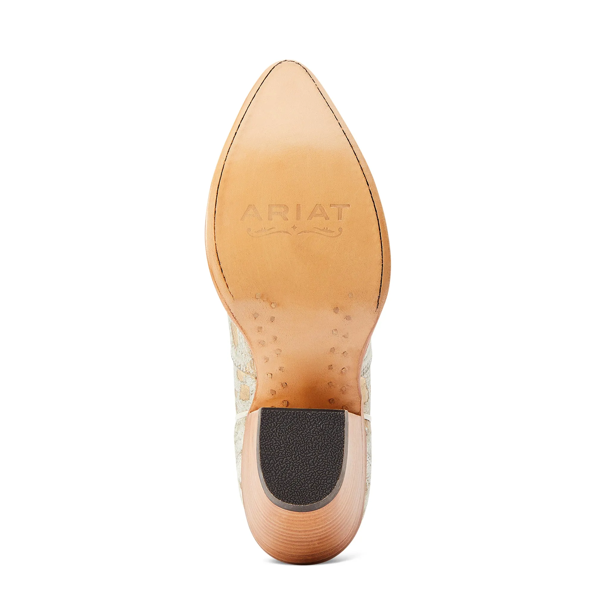 ARIAT LADIES BANDIDA WHITE/GOLD COWHIDE BOOTS