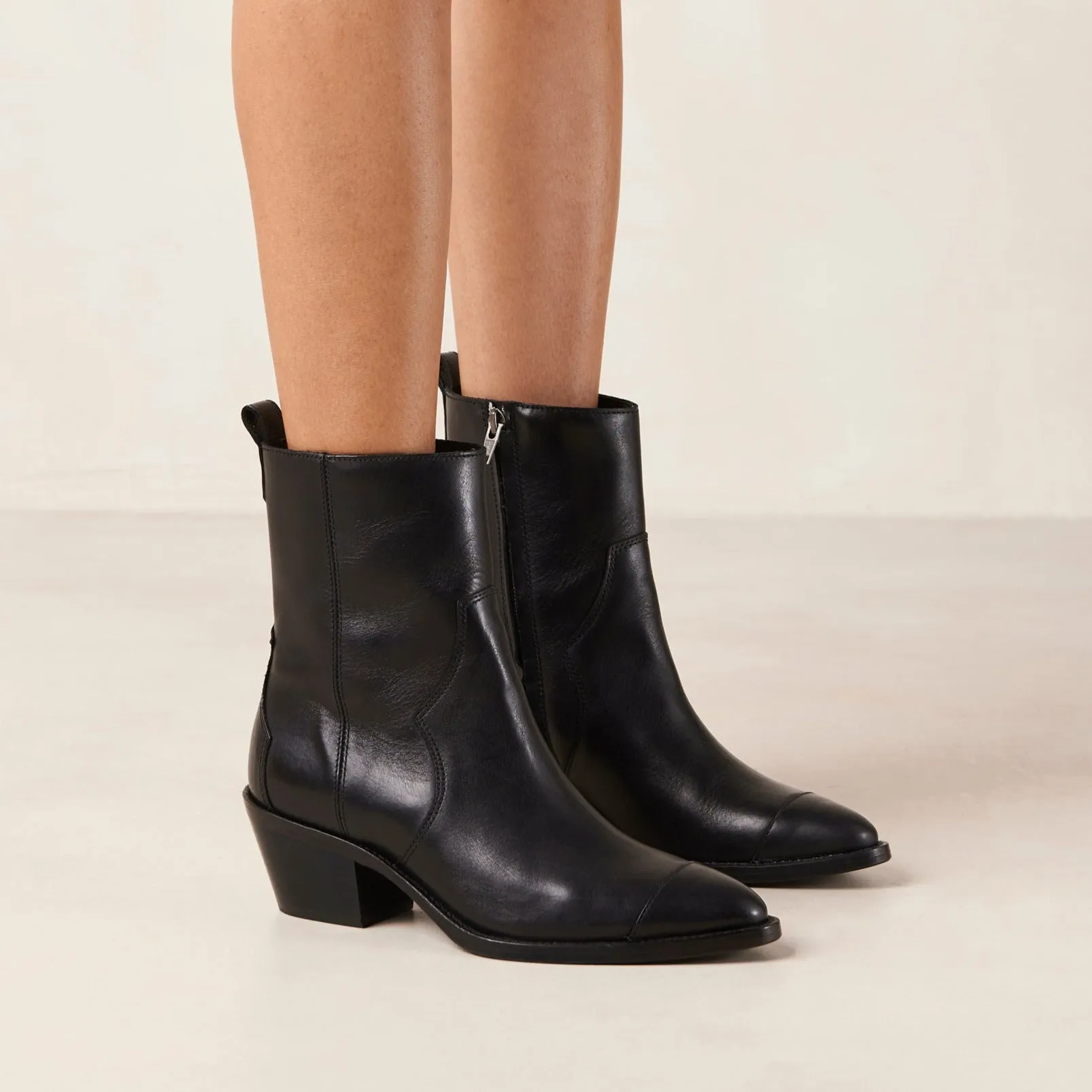 Austin Leather Ankle Boots Black