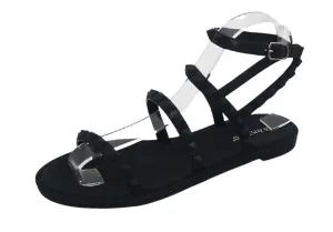 Bamboo Holiday-01 Women's Flat Studded Sandals Gladiator Sandals Black Jelly