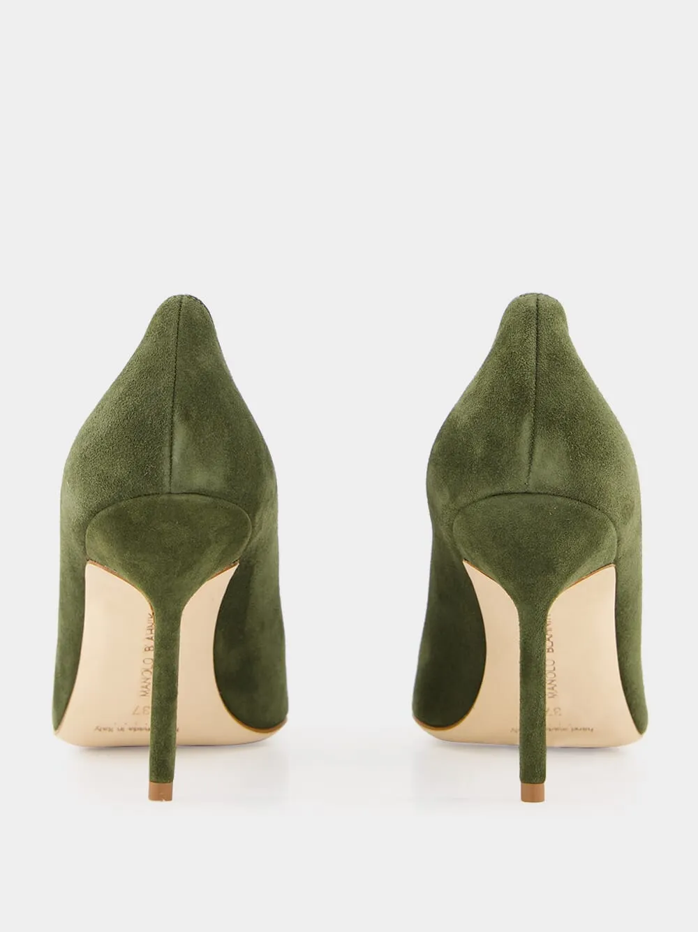 Bb Green Suede Pointed Toe Pumps