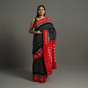 Black - Mercerised Cotton Handloom Pochampally Ikat Saree 30