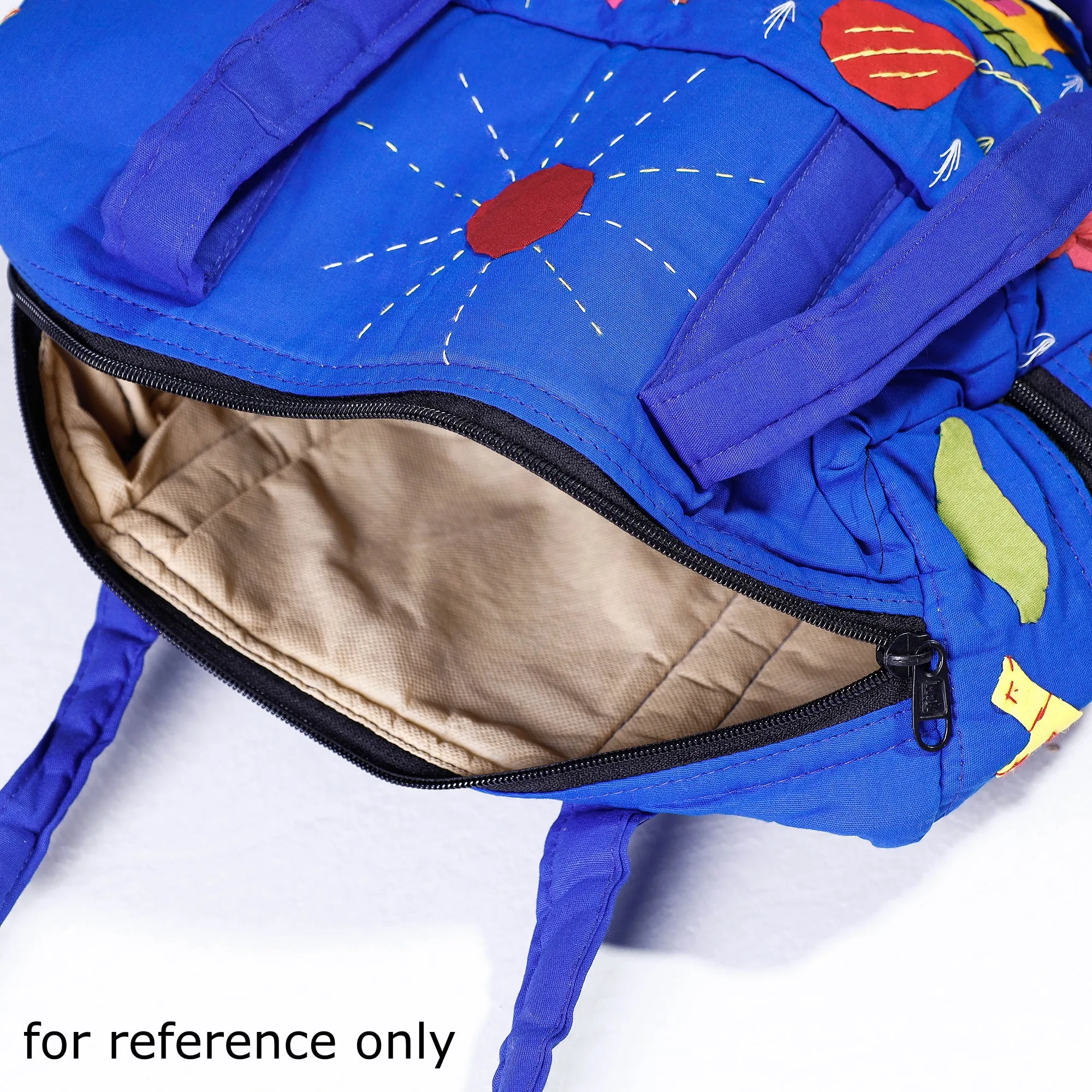 Black - Pipli Applique Work Cotton Shoulder Bag