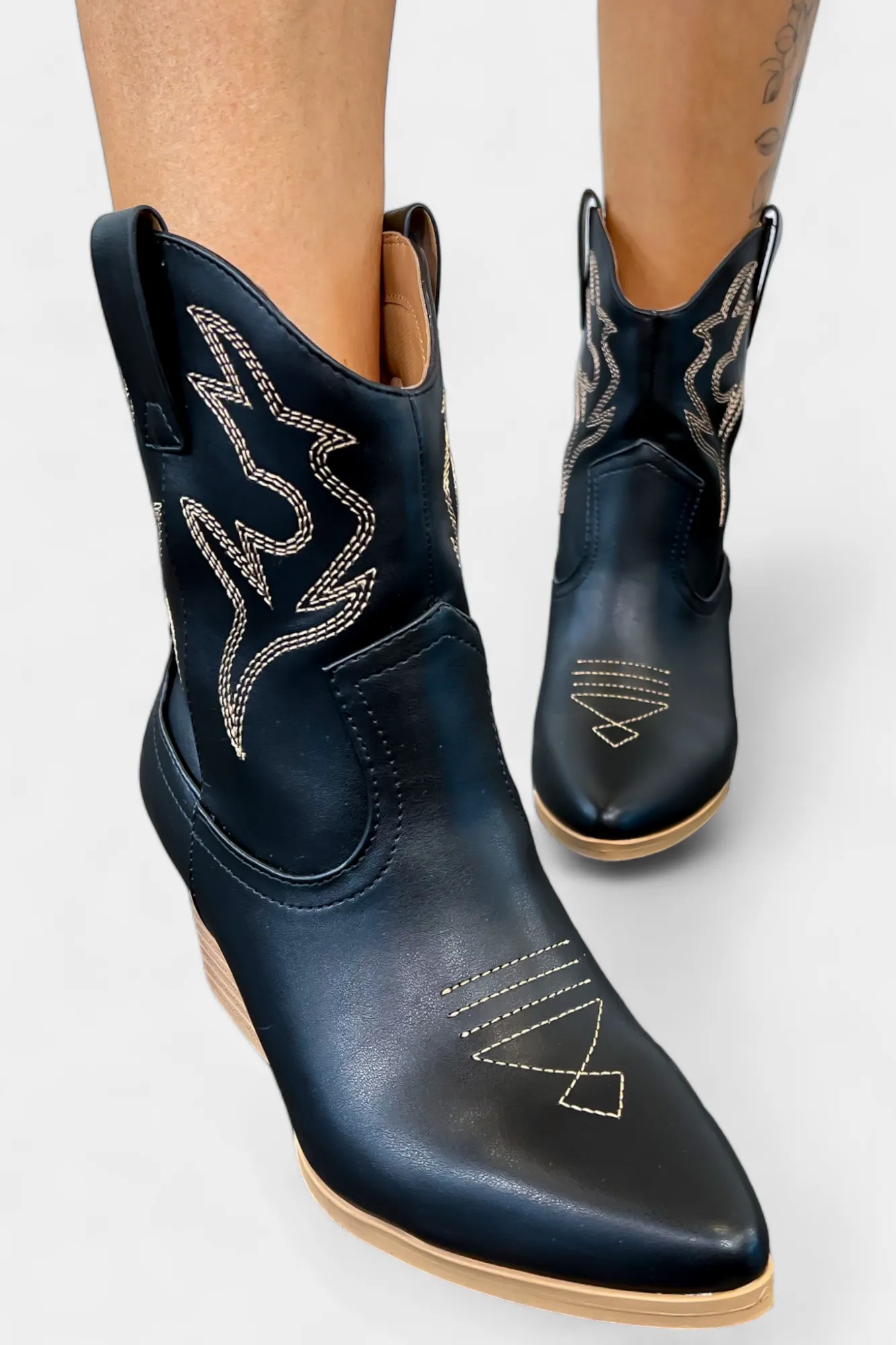 Black Short Cowboy Boots