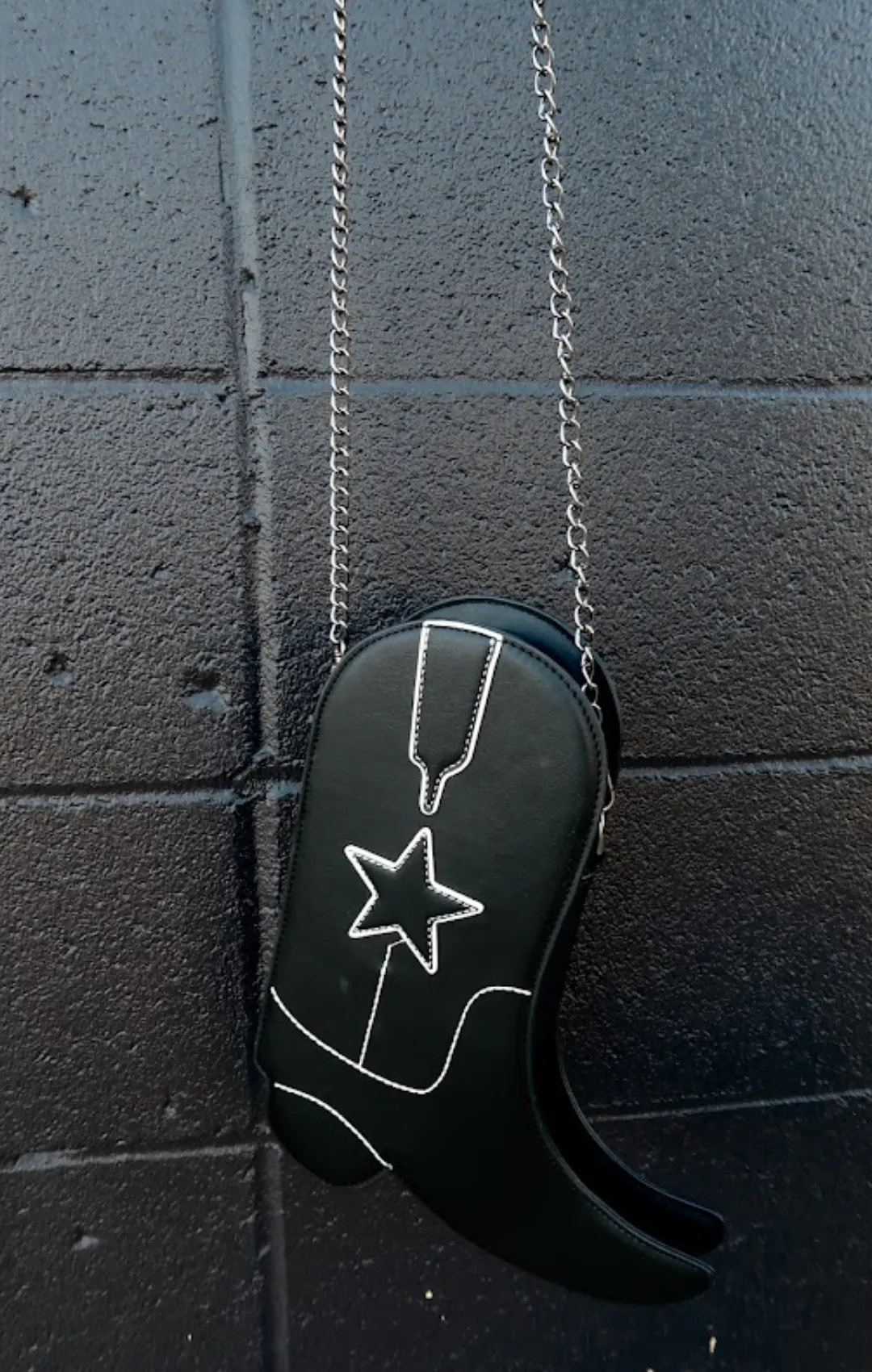 Black Western Boot Chain Purse