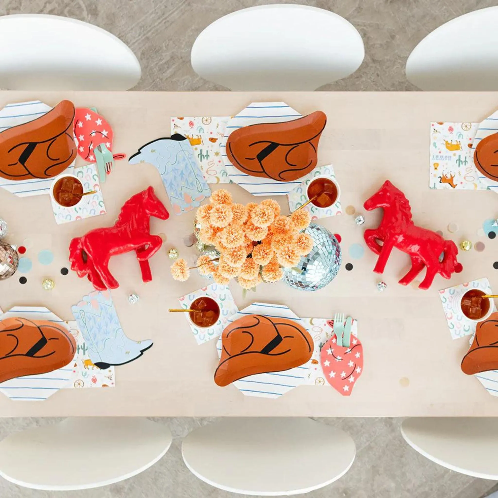 Blue Pair of Cowboy Boots Paper Napkins | Package 16