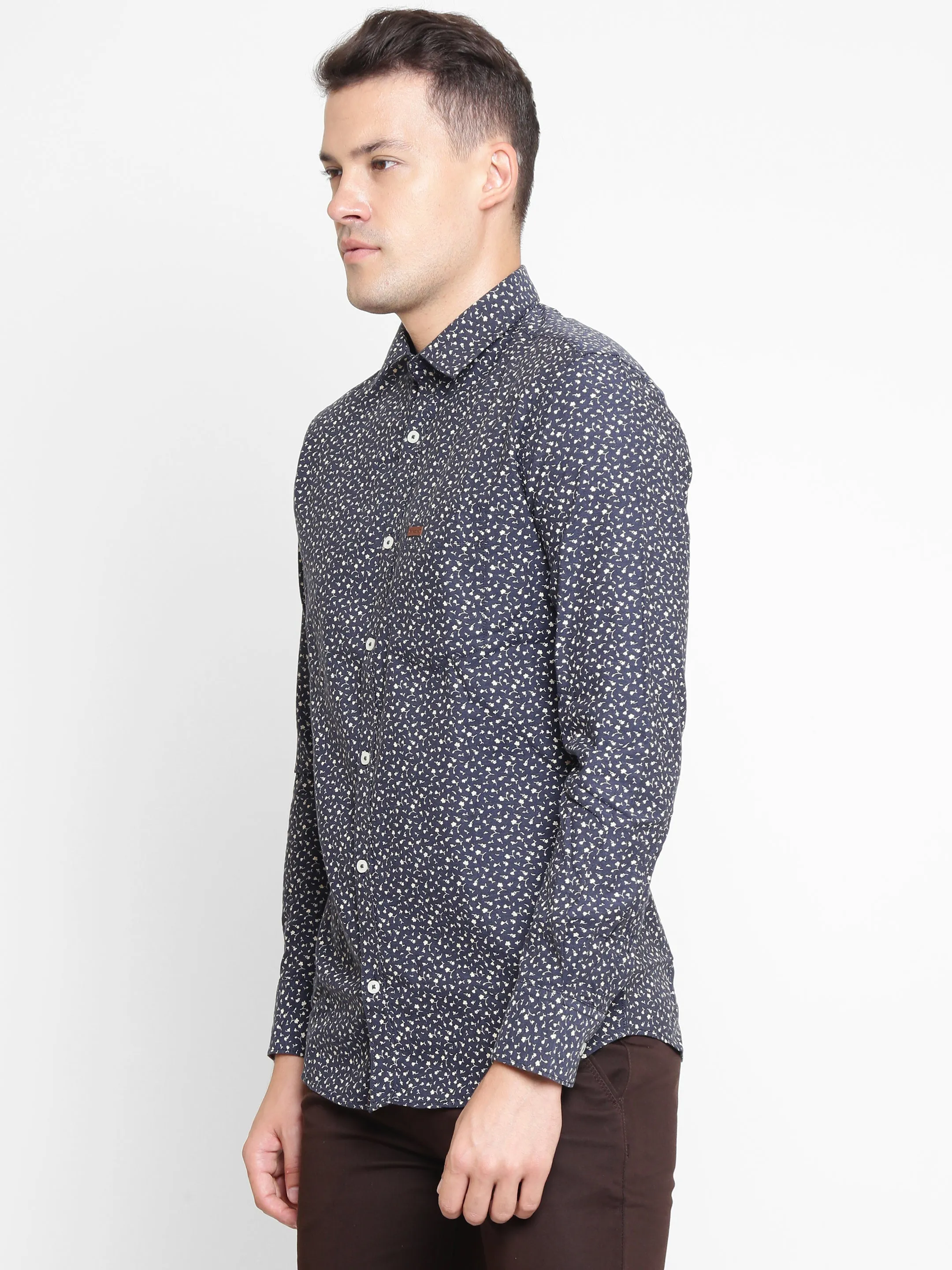 Blue Printed Shirt