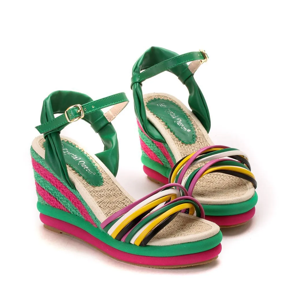 Bohemian Wedgesfish Mouth High-heeled Sandals