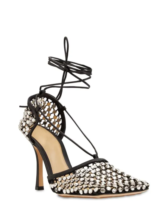 Bottega Veneta   90mm Sparkle stretch pumps 