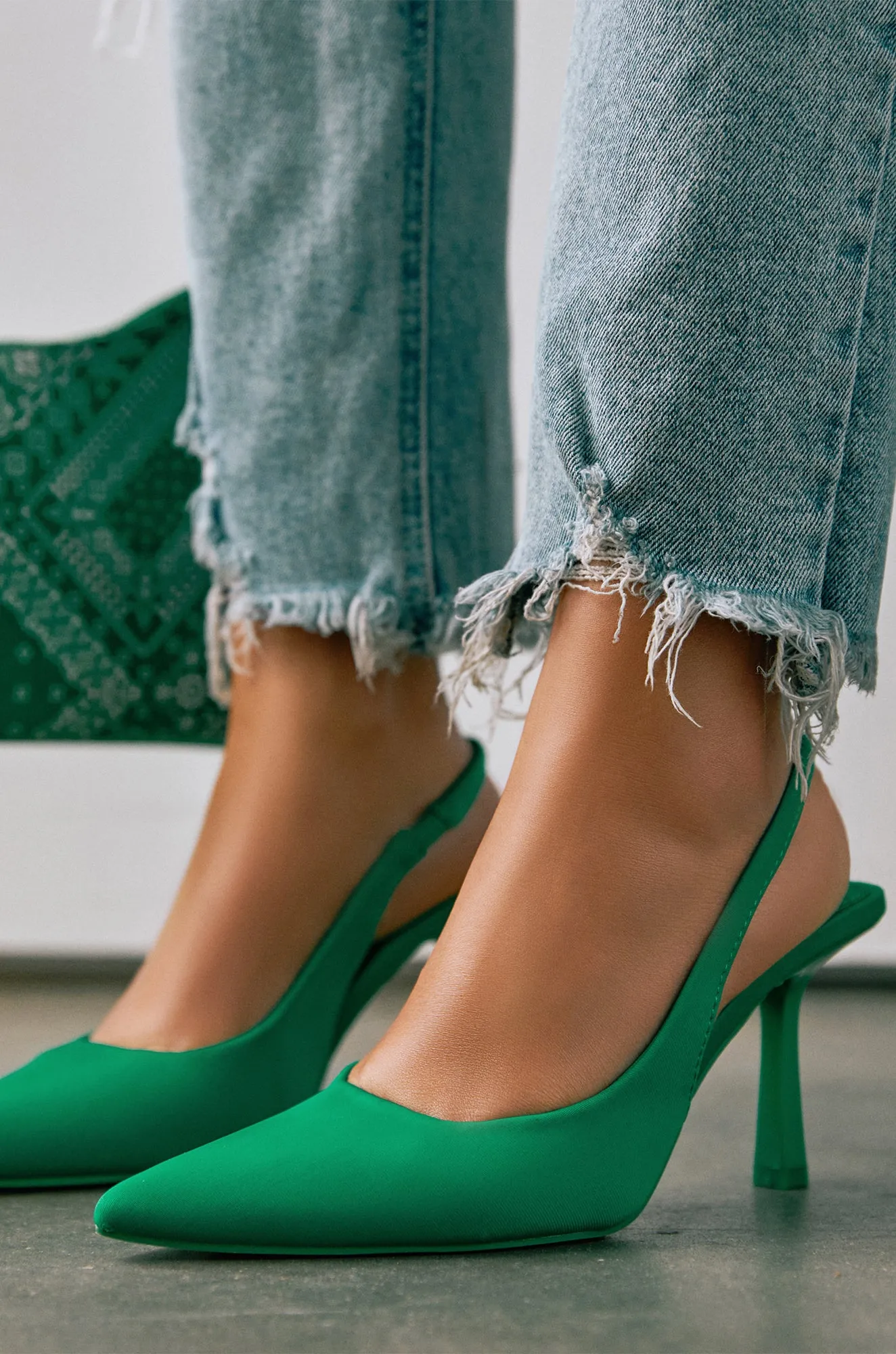 Caria Slingback Pumps - Green