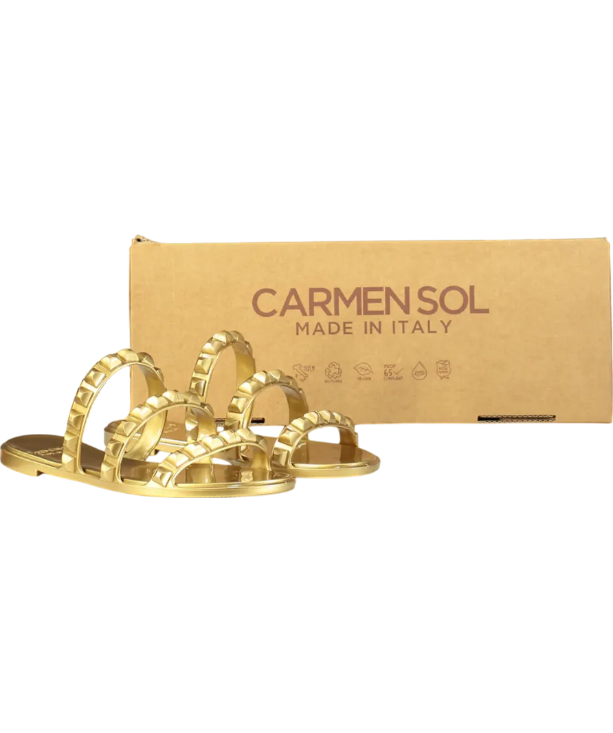 Carmen Sol Metallic Maria 3 Strap Flat Jelly Sandals UK 3 EU 36 👠