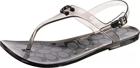 COACH Women's Natalee Jelly Sandals Black Rubber