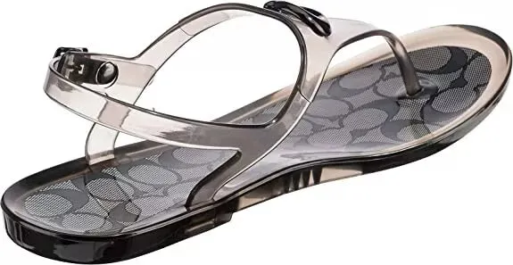 COACH Women's Natalee Jelly Sandals Black Rubber
