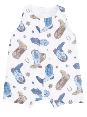 Cowboy Boots Sleeveless Shortie Romper