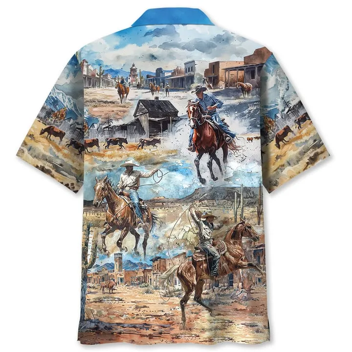 COWBOY LIFE VINTAGE ART HAWAIIAN SHIRT