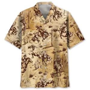 COWBOY RIDING HORSE HAWAIIAN SHIRT