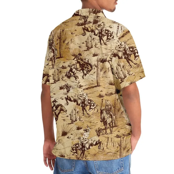 COWBOY RIDING HORSE HAWAIIAN SHIRT