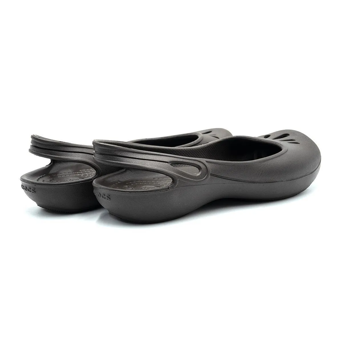 Crocs Thea Slingback Flat Sandals Rubber Brown Colour For Women