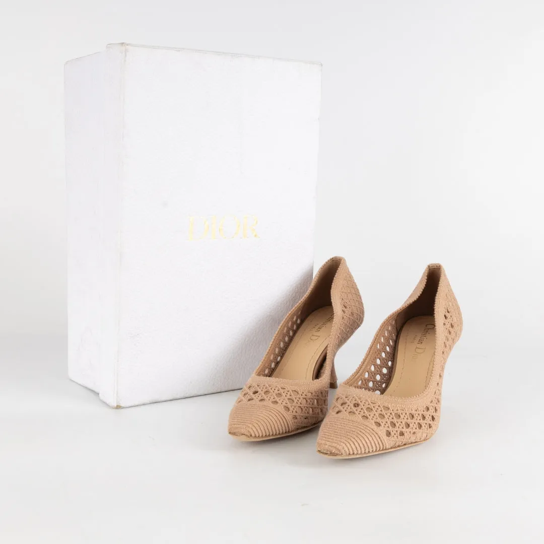 Dior Cannage Lurex Fabric Capture Pumps