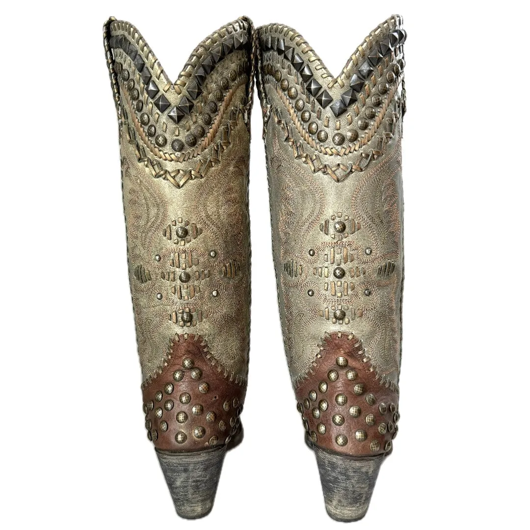 DOUBLE D RANCH Glitter Gultch Studded Knee High Cowboy Boots