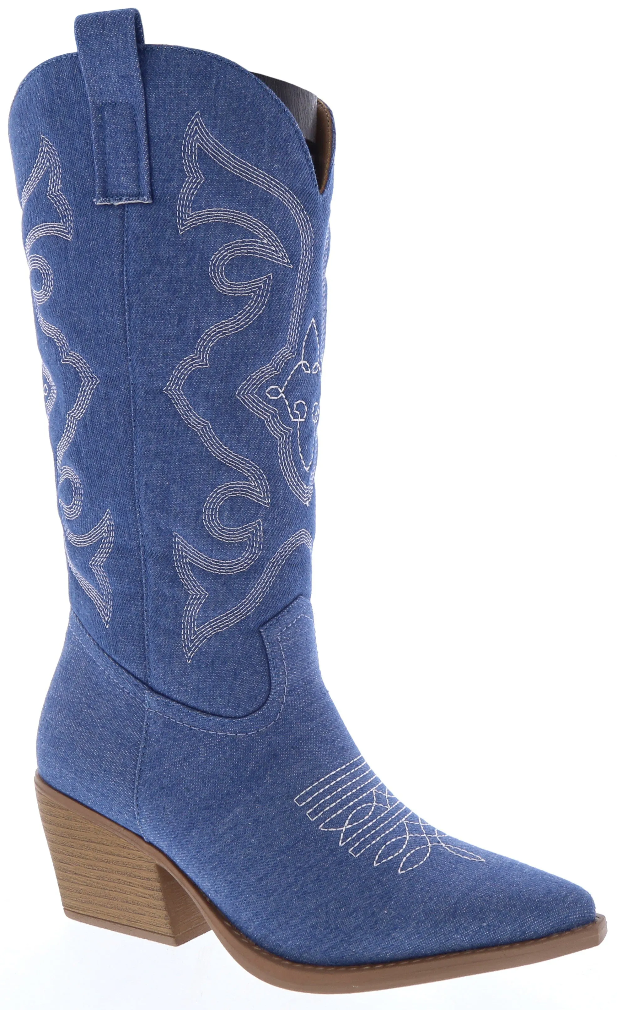 ELK-1 Blue Denim Cowboy Boot