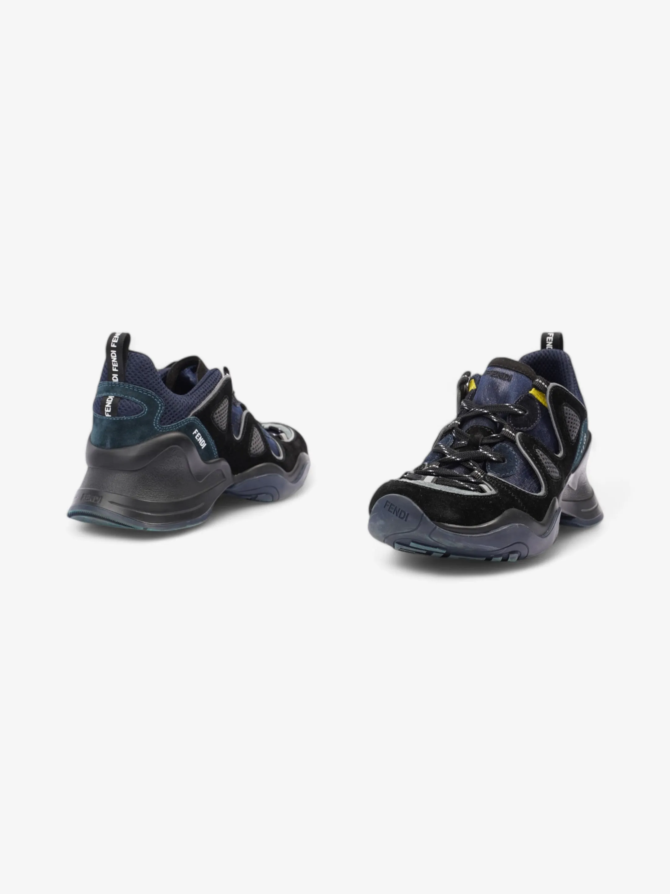 Fendi Fluid Trekking Low Top Black / Navy Suede EU 40 UK 6