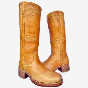 FRYE Vintage Black Label Campus Stitching Horse Tall Western Boots