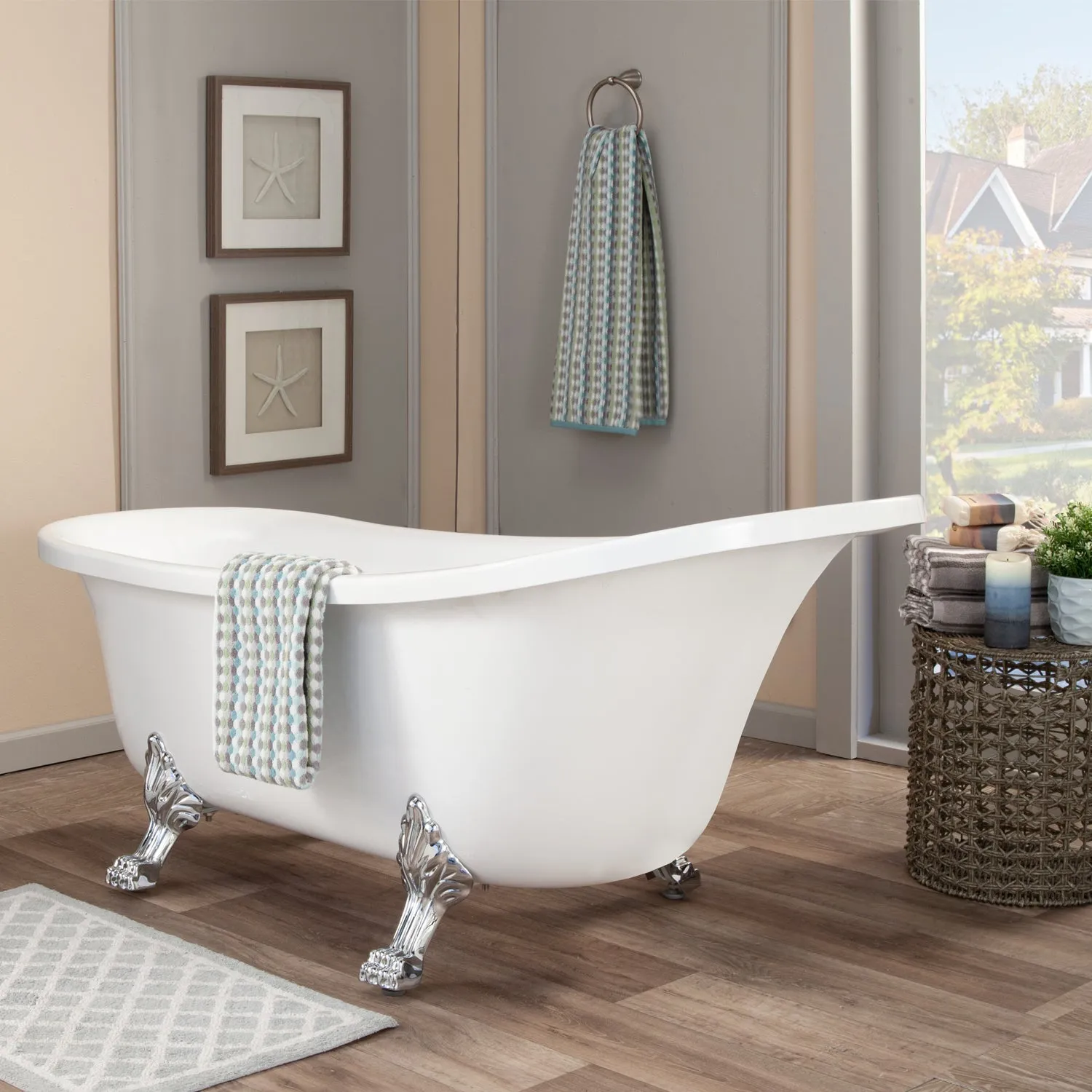 Geneva Clawfoot Soaking Acrylic Bathtub