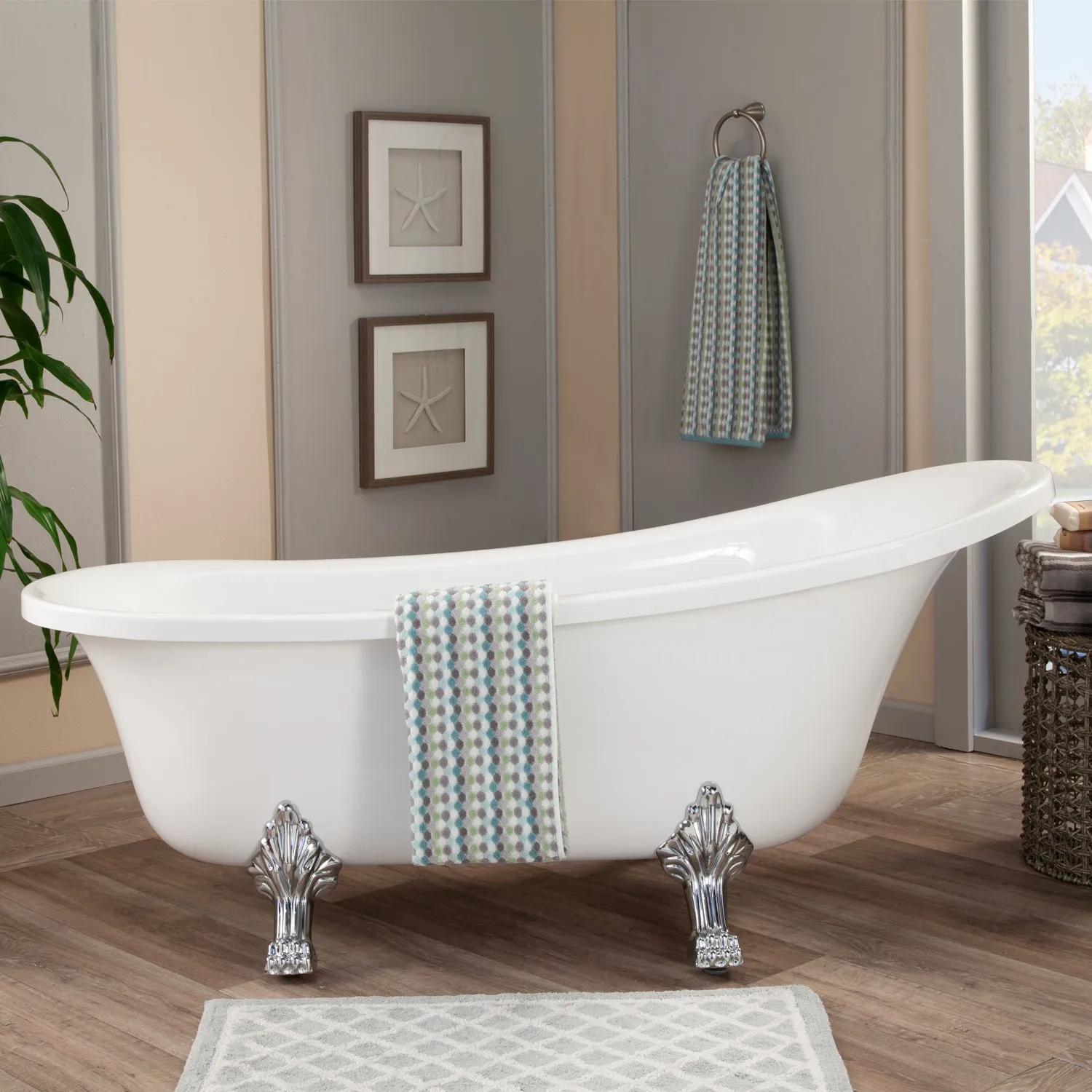 Geneva Clawfoot Soaking Acrylic Bathtub